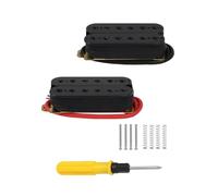 Yibuy Pastillas negras de doble bobina con destornillador, resortes y tornillos para los amantes de la música