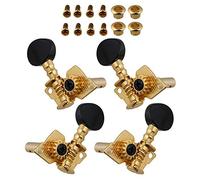 Yibuy UKULELE/4 Guitarra de cuerda 2R2L Sarga Tuning Peg Machine Head Clavo Botón Dorado