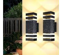 YICALE 2 Apliques de Pared Exterior LED, Luz 3000K Up Down Lámpara IP65