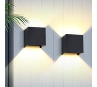 YICALE 2 Piezas Aplique Pared Exteior/Interior,3000K 9W Lampara de Pared Con G9 LED Bombillas Reemplazables,IP65 Impermeable,Ángulo ajustable Luz Exterior para Balcón,Porche,Patio,Dormitorio