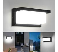 YICALE Aplique Pared Exterior 18W Lámpara de Pared Exterior Impermeable IP65 Luz LED Iiluminación 6500K Lampara Exterior Pared Aluminio para Jardín, Terraza, Patio, Villa, Pasillo