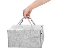 Yicare Organizador de pañales plegable de fieltro para bebé, organizador de pañales con tapa extraíble, bolsa de almacenamiento para juguetes para niños, bolsa portátil para cambiar de mesa, para