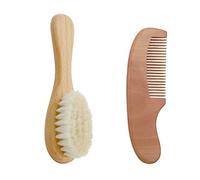 Yicare Peine y cepillo para bebé Set de 2 piezas Peine de madera mango cepillo para recién nacido