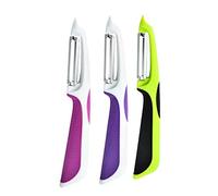 Yicare Pelador de patatas 3PCS Pelador de frutas de patata vegetales Set de acero inoxidable con mango antideslizante Cortador cuchillo para pelar verduras y frutas
