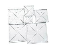 YICBOR 6 reglas acrílicas de corte complicado para proyectos de corte preciso, acolchado y manualidades. Tamaño 6.3 cm, 8.9 cm, 11.4 cm, 12.7 cm, 14.0 cm y 16.5 cm