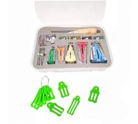 YICBOR Kit de cinta al bies, 5 tamaños, 6 mm, 9 mm, 12 mm, 18 mm, 25 mm, clips de encuadernación para manualidades, viene con 10 piezas de tela plegable de varios tamaños y tiras de sesgo (verde)