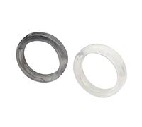 Yichtllk 2X Anillo de resina acrílica Anillo de color Moda Y2K Estilo Accesorio Joyería Fans Regalo Diy Anillos de dedo Adornos Anillo simple, negro manchado más blanco manchado