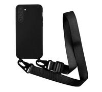 Yichxu Funda para Samsung Galaxy S23 5G con Cuerda, TPU Silicona Carcasa con Cordón, Case con Ajustable Correa de Hombro de Nailon, Protección contra Caídas Caso para Samsung S23, Negro