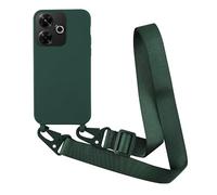 Yichxu Handyband Hülle für Xiaomi Redmi 13 4G mit Band, TPU Silikon Handyhülle mit Kordel Lanyard, Schutzhülle mit Kette Stoßfest Nylon Schultergurt Necklace Handy Hülle für Redmi 13 4G, Grün