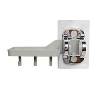 YICI Soporte Ajustable para Cabezal de Ducha de Mano - Jabonera de Pared Con 3 Ganchos, Adhesivo Fuerte, Soporte para Manguera, Material POM, Plata