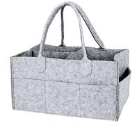 YiCoo Organizador plegable para pañales de bebé, cesta de almacenamiento portátil para guardería con compartimentos intercambiables (gris)