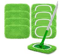 Yicotira Almohadillas reutilizables de microfibra compatibles con Swiffer Sweeper, paquete de 8 paños de barrido en seco y paños de fregona húmedos, almohadillas húmedas lavables para fregar suelos
