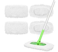 Yicotira Paquete de 4 almohadillas reutilizables de microfibra compatibles con Swiffer Sweeper, paños de barrido secos y recambios de almohadillas húmedas para mojado y seco, almohadillas lavables