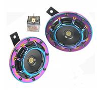Yida Car Horn Bocina eléctrica del coche135DB Car Electric Horn Rojo Bocina Super Loud Bass Metal Double Horn Kit Bocina de Aire para Todos los vehículos de 12V Camiones Trenes vehículos etc