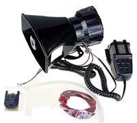 Yida - Sirena de 12 V 80 W con 7 tonos para vehículos, con micrófono y sistema de altavoces y amplificador de sonido de emergencia