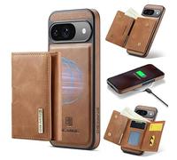 Yidai-Silu Funda para Google Pixel 9 2-IN-1 desmontable funda de teléfono móvil magnética funda de piel sintética funda de piel sintética con carga inalámbrica tarjetero RFID funda plegable para