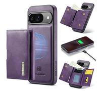 Yidai-Silu Funda para Google Pixel 9 Pro 2-IN-1 desmontable funda de teléfono móvil magnética funda de piel sintética funda de piel sintética inalámbrica con tarjetero RFID funda plegable para Google