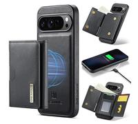 Yidai-Silu Funda para Google Pixel 9 Pro XL 2-IN-1 desmontable funda de teléfono móvil magnética funda de piel sintética funda de piel sintética inalámbrica con tarjetero RFID funda plegable para