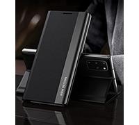 Yidai-Silu Funda Smart View Galaxy Note 20 Ultra 【Inteligente Wake-up, Clear Ventana】 Suave PU Cuero + Fuerte PC Carcasa Case Cover con Soporte Caso para Samsung Galaxy Note 20 Ultra 6,9" - Negro