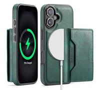 Yidai-Silu RFID Blocker Hülle für iPhone 17 2-in-1 abnehmbare Magnet Handyhülle Wallet Case mit Kartenhalter Kabellose Laden Backcover Stoßfestes Etui für Apple iPhone 17 - Grün