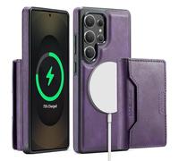 Yidai-Silu RFID Blocker Hülle für Samsung Galaxy S23 Ultra 2-in-1 abnehmbare Magnet Handyhülle Wallet Case mit Kartenhalter Kabellose Laden Backcover Stoßfestes Etui für Samsung S23 Ultra - Lila