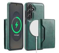 Yidai-Silu RFID Blocker Hülle für Samsung Galaxy S24+ 2-in-1 abnehmbare Magnet Handyhülle Wallet Case mit Kartenhalter Kabellose Laden Backcover Stoßfestes Etui für Samsung S24+ Plus - Grün
