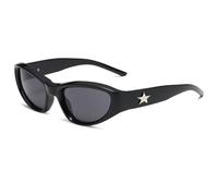 Yidata Lentes de sol envolventes no polarizados para hombres y mujeres, protección UV400, Y2K, decoración de estrellas, lentes de sol de marco completo con marco de policarbonato y lente para uso