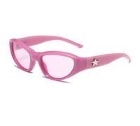 Yidata Lentes de sol envolventes no polarizados para hombres y mujeres, protección UV400, Y2K, decoración de estrellas, lentes de sol de marco completo con marco de policarbonato y lente para uso