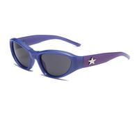 Yidata Lentes de sol envolventes no polarizados para hombres y mujeres, protección UV400, Y2K, decoración de estrellas, lentes de sol de marco completo con marco de policarbonato y lente para uso