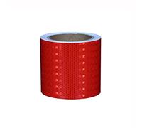 YIDAX Cinta Reflectante 10 cm x 10 m Cinta De Advertencia De Peligro Autoadhesiva Cinta De Seguridad Reflectora Impermeable De Alta Intensidad para Escalones Al Aire Libre,Rojo