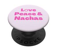 Yiddish hebreo dicho judío Love Peace & Nachas pink PopSockets PopGrip Adhesivo
