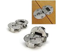 YIDELAI Bisagras empotrables de solapa (1 par) Bisagras planas ocultas ajustables a 90° Bisagras para puertas de armario con giro hacia abajo