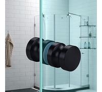 YIDELAI-manija de puerta de vidrio, manija de un solo agujero de aleación de aluminio de 2,4 pulgadas, manija de puerta de vidrio deslizante de ducha cilíndrica sólida (2, black2)