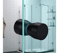 YIDELAI-manija de puerta de vidrio, manija de un solo agujero de aleación de aluminio de 2,4 pulgadas, manija de puerta de vidrio deslizante de ducha cilíndrica sólida (1, black1)