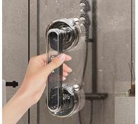 YIDELAI Manijas grandes de cristal para puertas y ventanas, puertas corredizas de baño, armarios, ventosas y asas sin costuras (negro)