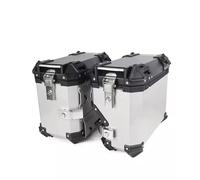 Yidelchon Negro/Plata Baúl Lateral para Motocicleta Maleta Lateral para Motocicleta Caja Trasera De Aluminio para Moto Alforjas para Moto 38L(Silver,450X366X227 MM)