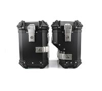 Yidelchon Negro/Plata Baúl Lateral para Motocicleta Maleta Lateral para Motocicleta Caja Trasera De Aluminio para Moto Alforjas para Moto 38L(Black,450X366X227 MM)