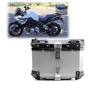 Yidelchon Universal Baúl De Moto Scooter Maleta Topcase Aluminio 28L 36L 45L 55L 65L 80L 100L Caja De Moto Cajón para Moto, con Respaldo Y Placa De Montaje (Color : Silver, Size : 36L)