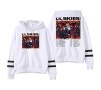 YIDHGQ Lil Skies Rapper Hoodies 2025 New Logo - Sudadera con Capucha Unisex a la Moda,Estampado De ModaCómoda Sudadera,Blanca,4XL