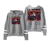 YIDHGQ Lil Skies Rapper Hoodies 2025 New Logo - Sudadera con Capucha Unisex a la Moda,Estampado De ModaCómoda Sudadera,Gris,S