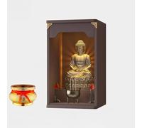 Yidlkecqey Altar Buda de Pared, Nicho Budista Personal Chino, Mesa de Meditación e Incienso para Buda, Dios de la Riqueza, Guanyin, Guan Gong(Dark Gray)