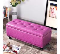 Yidlkecqey Banco Multifuncional con Asiento y almacenaje: Banco Zapatero 4 en 1 para la Entrada, otomana Rectangular para salón/Dormitorio/Armario(Purple,80x40x43cm/31.5x15.7x16.9in)