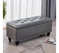 Yidlkecqey Banco Multifuncional con Asiento y almacenaje: Banco Zapatero 4 en 1 para la Entrada, otomana Rectangular para salón/Dormitorio/Armario(Dark Gray,100x40x43cm/39.4x15.7x16.9in)