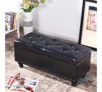 Yidlkecqey Banco Multifuncional con Asiento y almacenaje: Banco Zapatero 4 en 1 para la Entrada, otomana Rectangular para salón/Dormitorio/Armario(Black,40x40x43cm/15.7x15.7x16.9in)