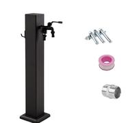 Yidlkecqey Columna de Agua de Acero Inoxidable para Jardín, Fuente Exterior con Grifo de Doble Salida, Entrada Lateral e Inferior(80cm/31.5in)