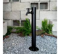 Yidlkecqey Columna de Agua para Jardín, Fuente de Exterior en Acero Inoxidable con Grifo de Cobre, Aislamiento Térmico, Doble Entrada (Lateral/Base)(Style A)