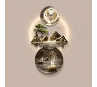 Yidlkecqey Cuadro Decorativo de Pared en 3D con diseño de Arenisca, Arte Mural con luz LED, Elegante Escultura Decorativa para la Entrada de la Sala de Estar.(Style C,60x120cm/23.6x47.2in)