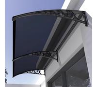 Yidlkecqey Cubierta de policarbonato sólido de 3,5 mm con Soportes de Acero plástico Reforzado, Techo Exterior para Patio con protección contra Sol y Nieve(Dark Gray,60x320cm/24x126in)