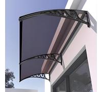Yidlkecqey Cubierta de policarbonato sólido de 3,5 mm con Soportes de Acero plástico Reforzado, Techo Exterior para Patio con protección contra Sol y Nieve(Brown,80x300cm/32x118in)