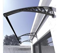 Yidlkecqey Cubierta de policarbonato sólido de 3,5 mm con Soportes de Acero plástico Reforzado, Techo Exterior para Patio con protección contra Sol y Nieve(Transparent,120x320cm/47x126in)